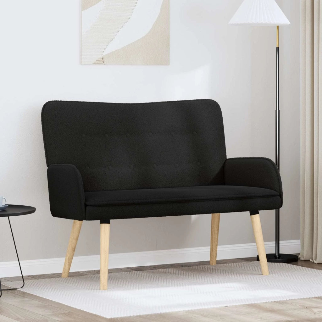 Divano a 2 Posti Nero 115 x 61 x 87 cm Bouclé 42028927