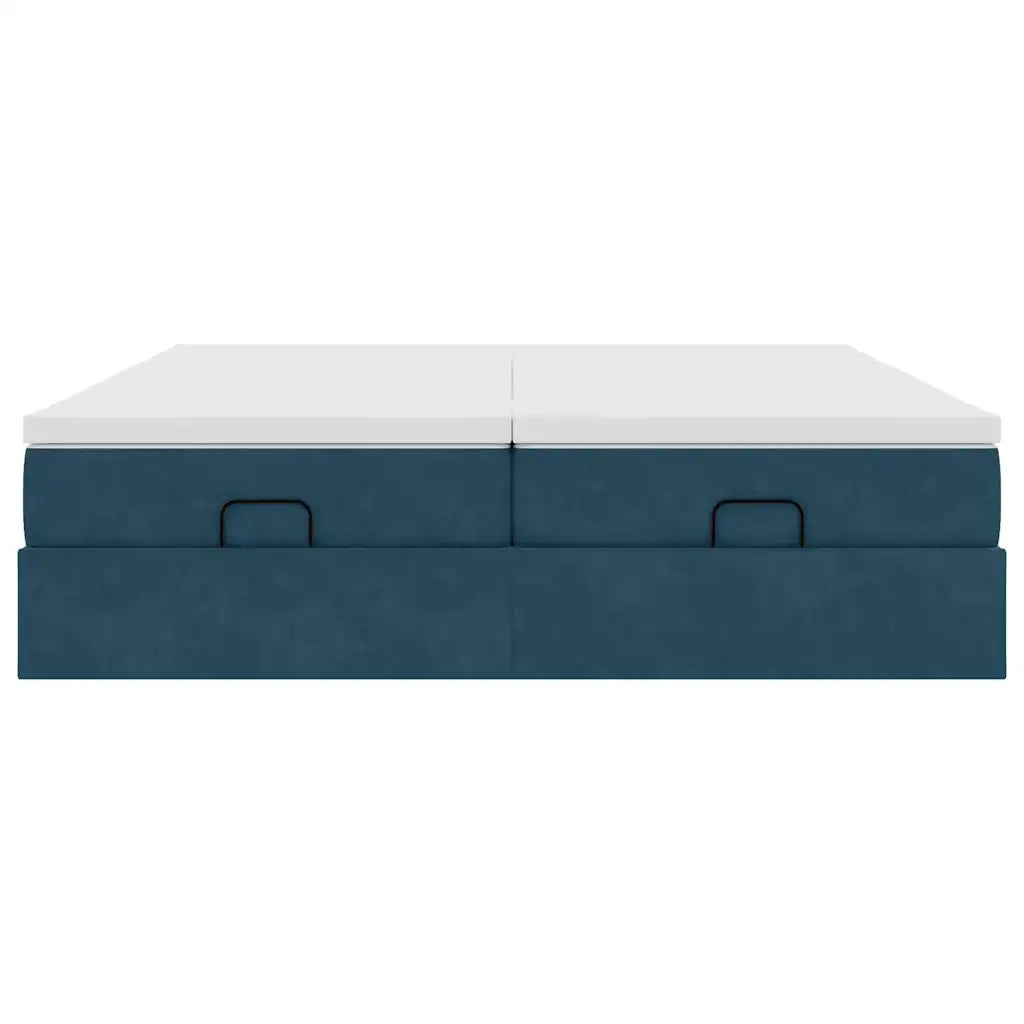 Struttura Letto Pouf con Materassi 180x200 cm Velluto