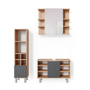 Vicco Set mobili bagno Quercia dorata 3 parti