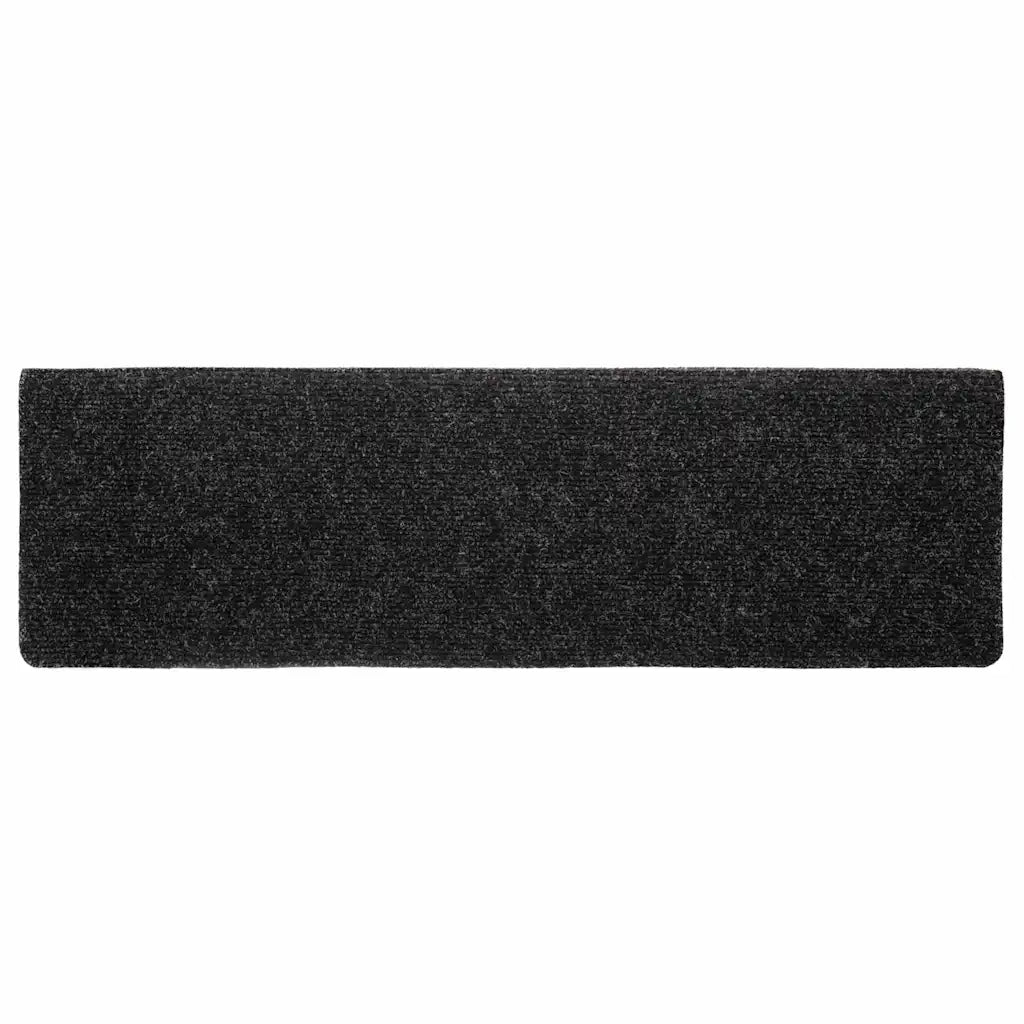 Tappetini per scale autoadesivi 20 pz 65x21x4 cm neri bordo rettangolare 3365717
