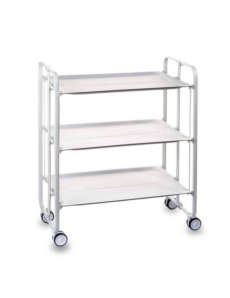 Carrello da cucina pieghevole bianco con ruote BAUHAUS 3 ripiani