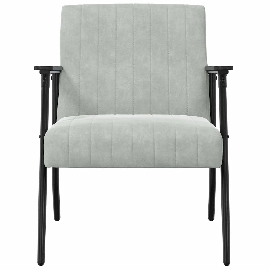 poltrona Grigio chiaro 59 x 75 x 78 cm Velluto 42017679