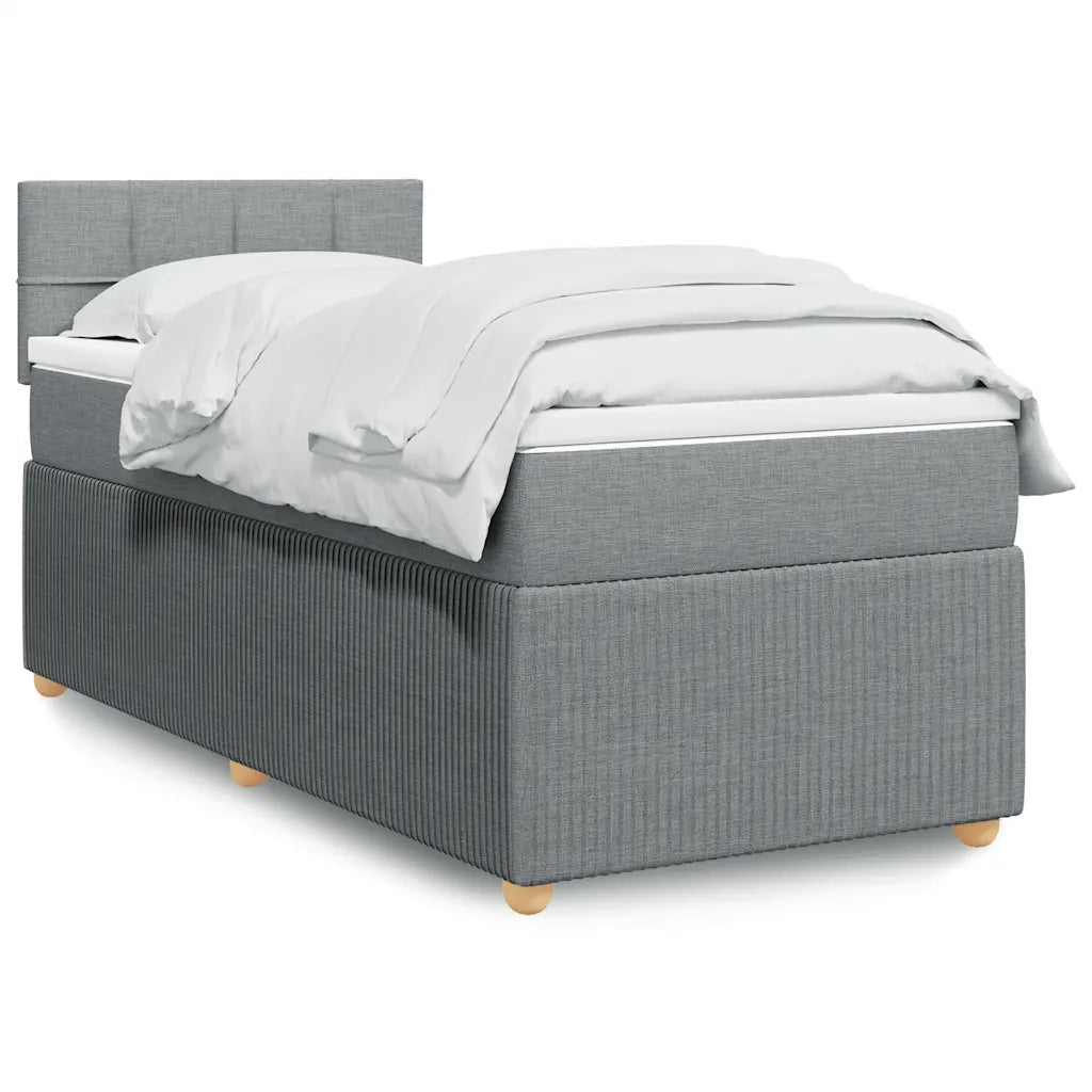 Giroletto a Molle con Materasso Grigio Chiaro 90x200 cm Tessuto 3289639
