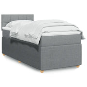 Giroletto a Molle con Materasso Grigio Chiaro 90x200 cm Tessuto 3289639