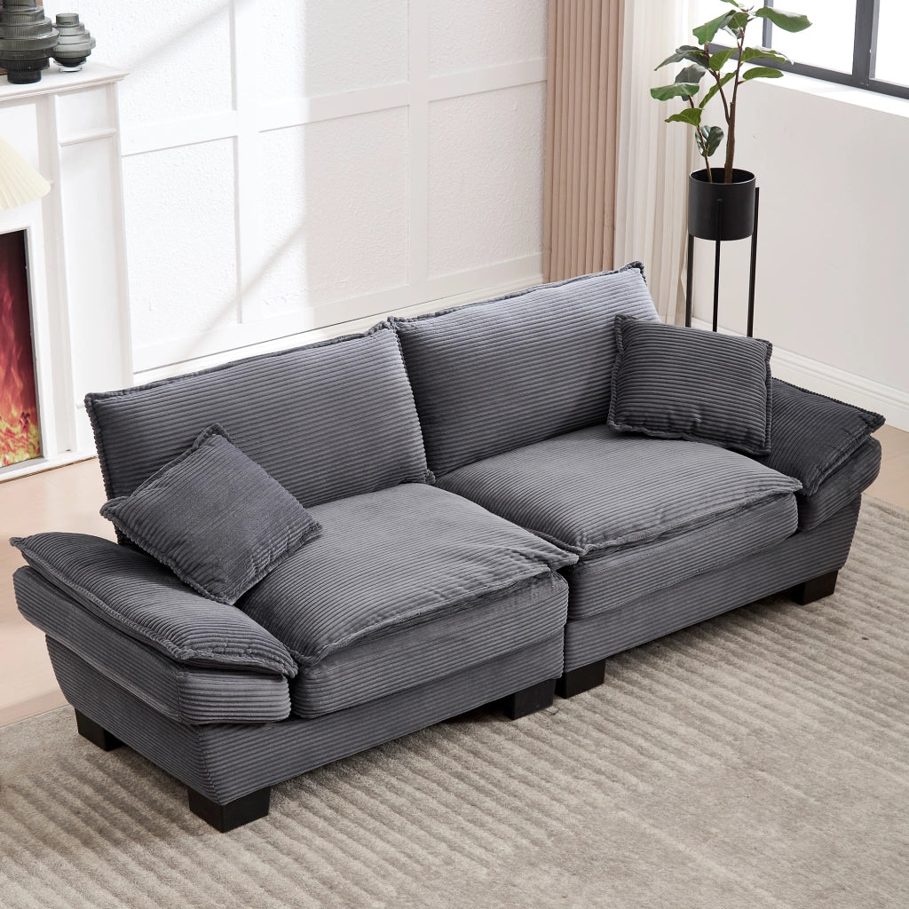 Divano letto moderno - Zephmum - Dark Grey - Piumino e cuscini inclusi