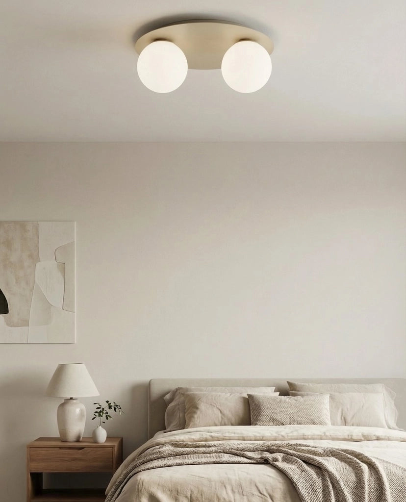 Plafoniera SOLAR 2 luci vetro bianco-beige Emibig