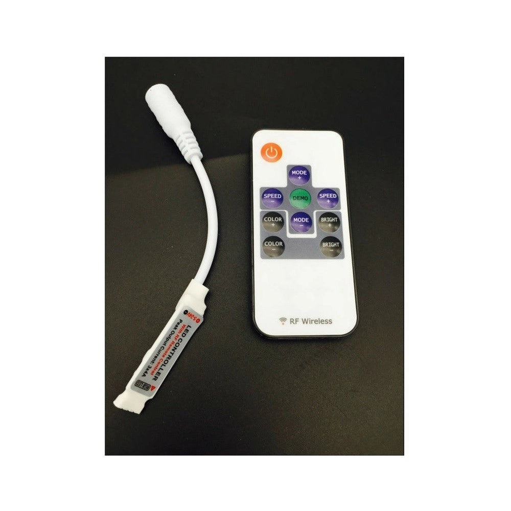 Trade Shop - Rgb Led Controller Rf Wireless Centralina Telecomando Colori 5-24v 3x4a 12a -