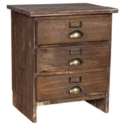 Comodino in legno 3 cassetti 40x31x46,5h cm
