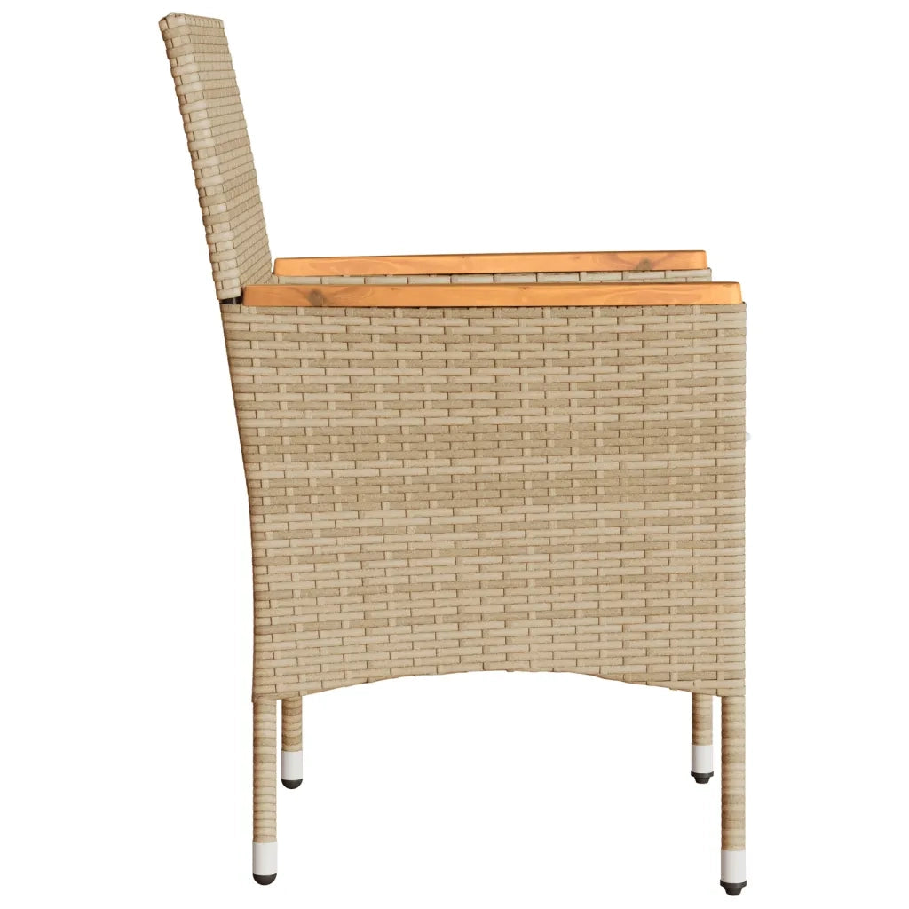 Sedie da Giardino con Cuscini 2 pz | Sedie da Esterno Beige in Polyrattan
