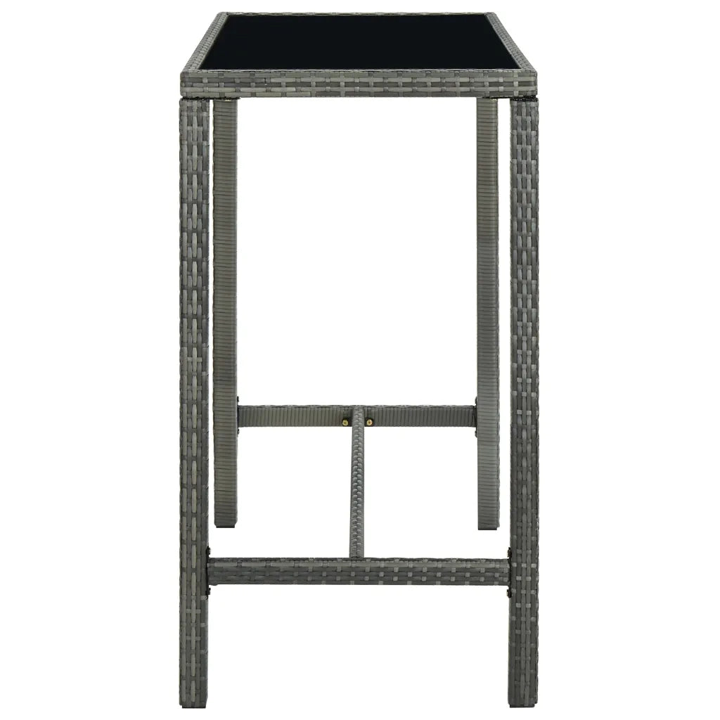 Set Bar da Giardino 5 pz in Polyrattan Grigio