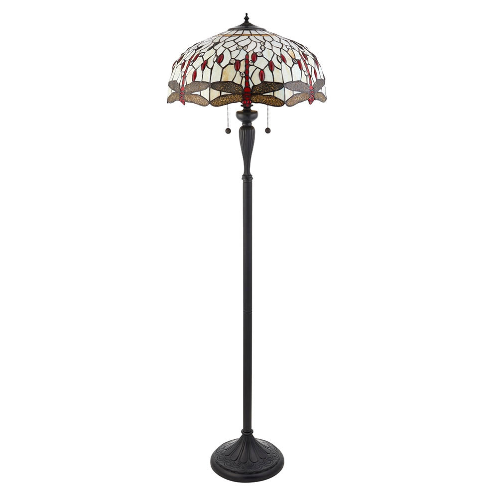 Lampada da terra Tiffany Dragonfly Beige 2xE27 tiranti