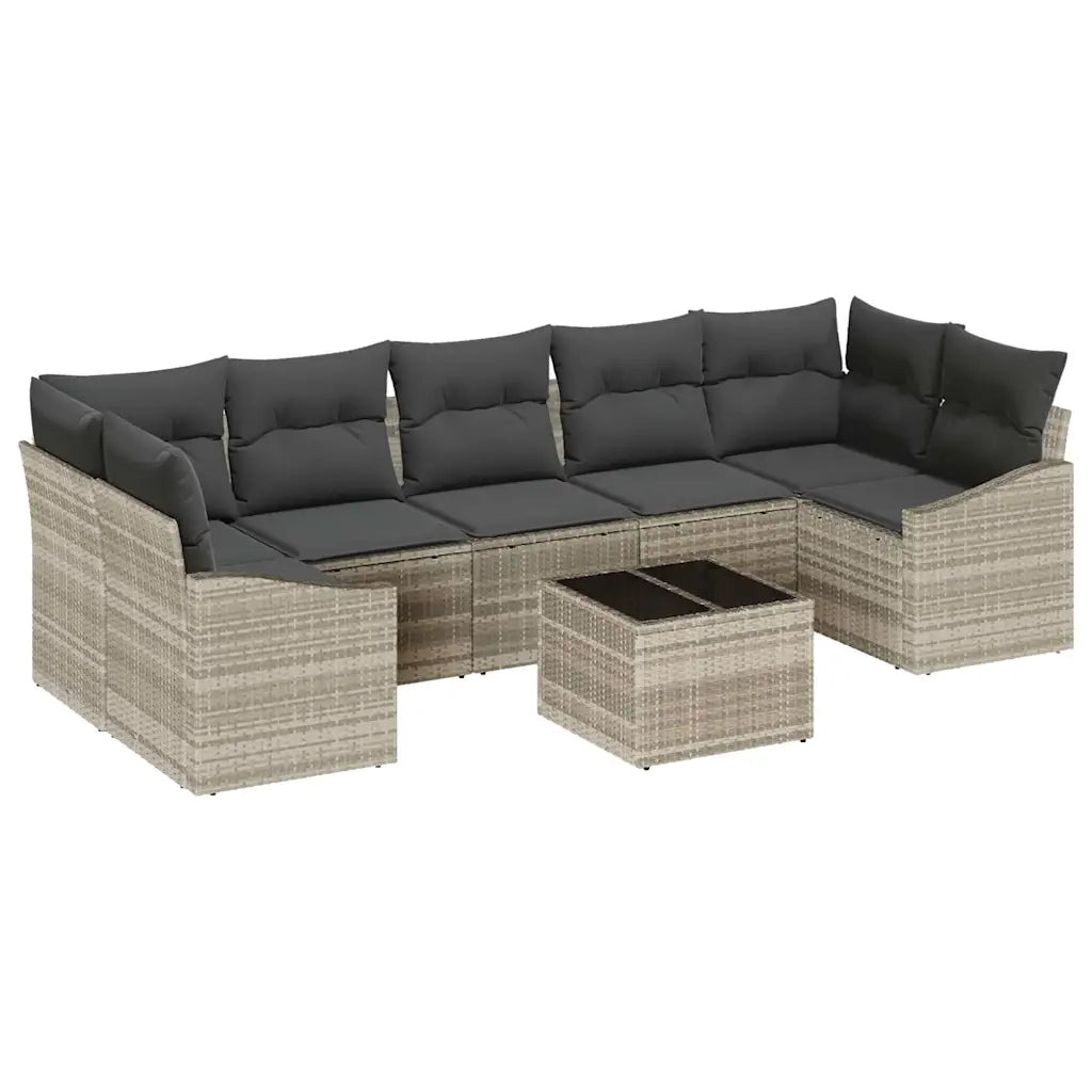 Set di divani Grigio chiaro 55 x 55 x 37 cm polyrattan