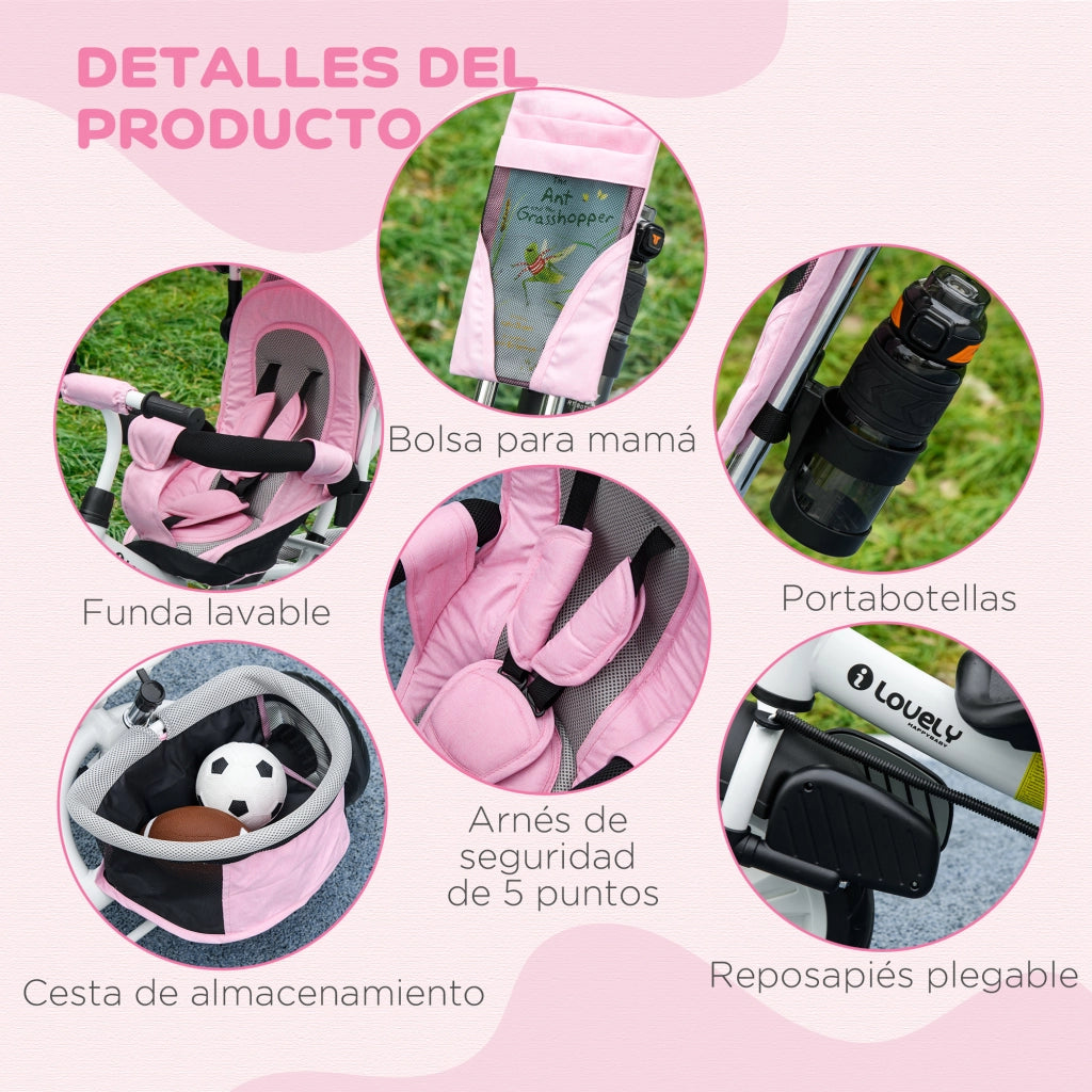 Triciclo Bambini Rosa ¨C Minimal ¨C Portabotellas