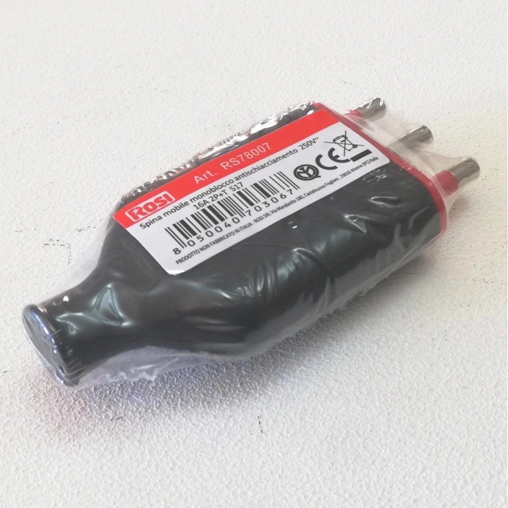Rosi spina volante mobile nera 2p+t 16a 250v