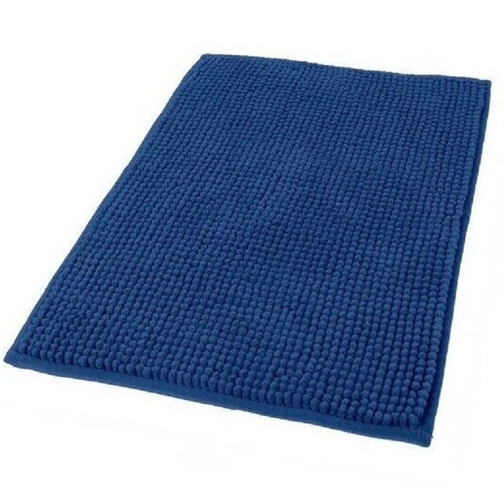 Trade Shop - Tappeto Tappetino Antiscivolo Per Bagno Arredo 45 X 75 Cm Blu In Tessuto 69866 -
