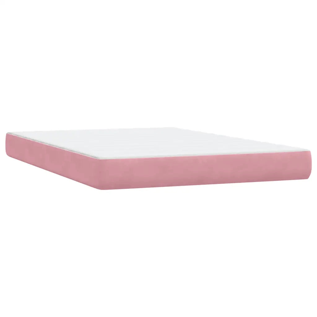 Giroletto a Molle con Materasso Rosa 140x220 cm in Velluto 3318410