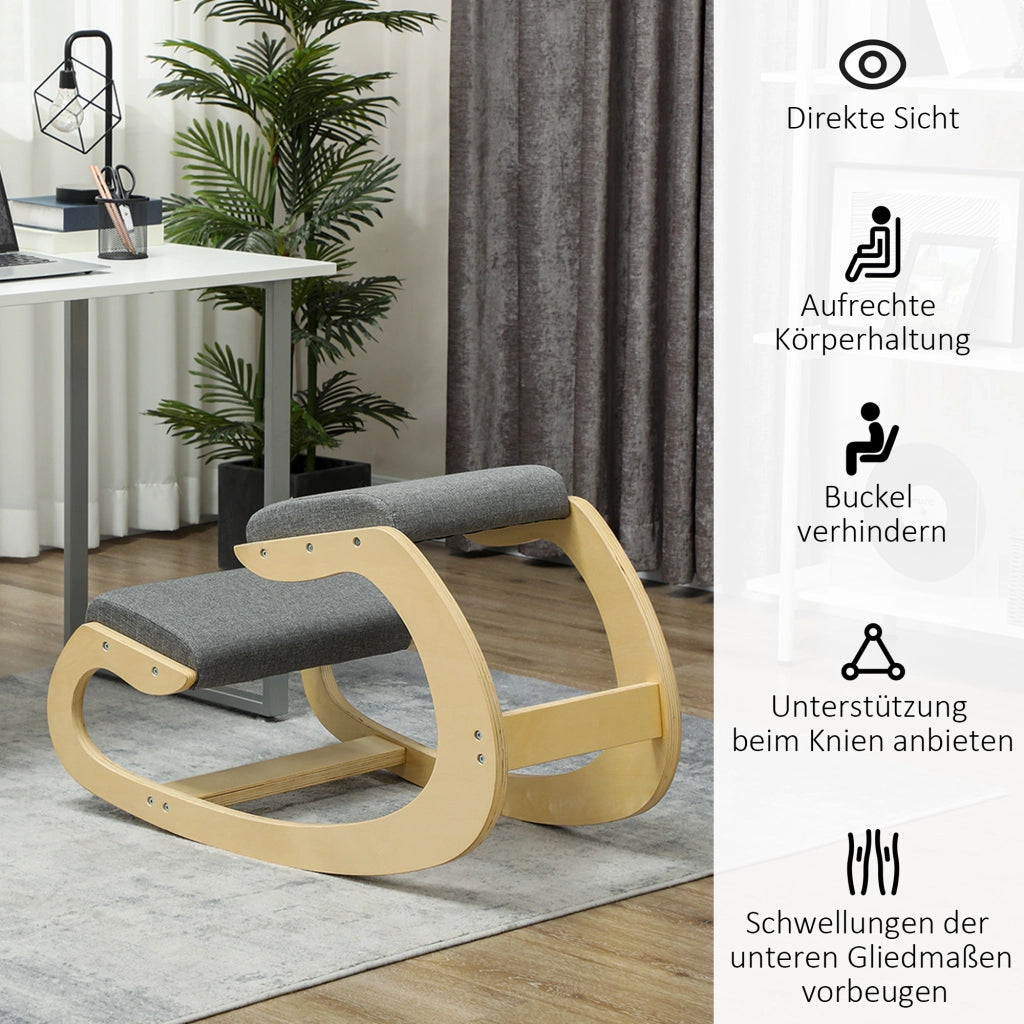 Sgabello ergonomico da ufficio a dondolo per ginocchia ¨C Minimal ¨C Grigio