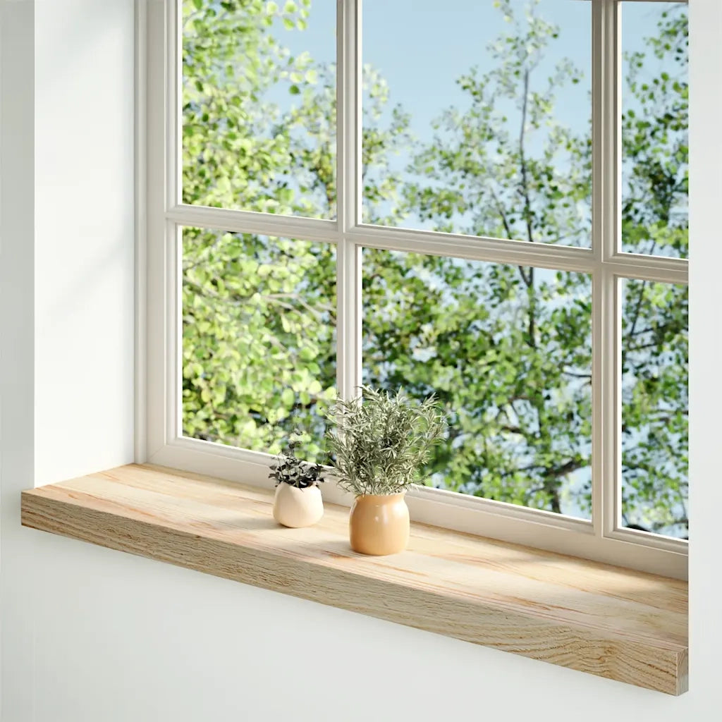 Davanzali 2 pz Non Trattati 80x20x2 cm Legno Massello di Rovere 4009094