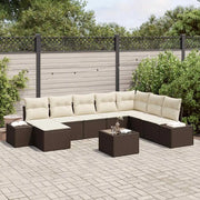 Set Divano da Giardino 8 pcs Marrone e Crema polyrattan 3355857