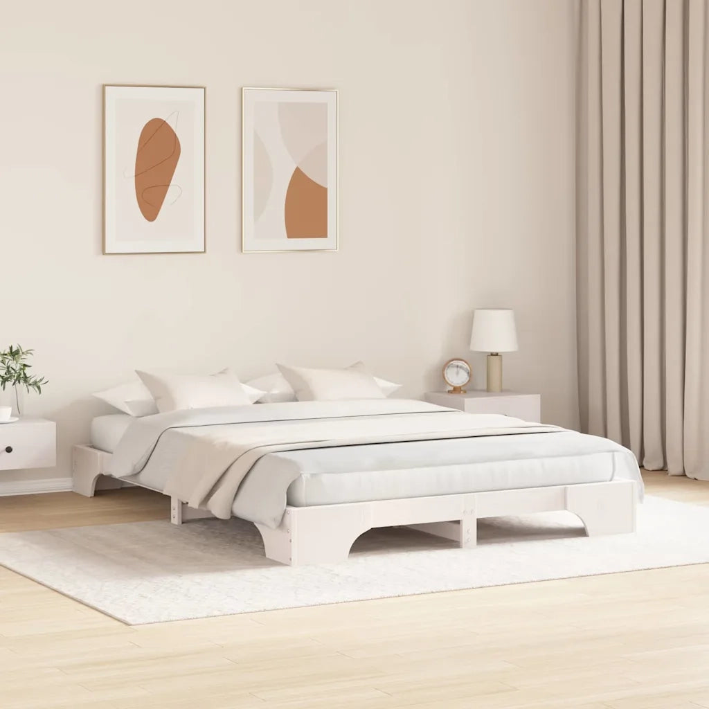 Struttura del letto Bianco 140 x 200 cm Pino massello