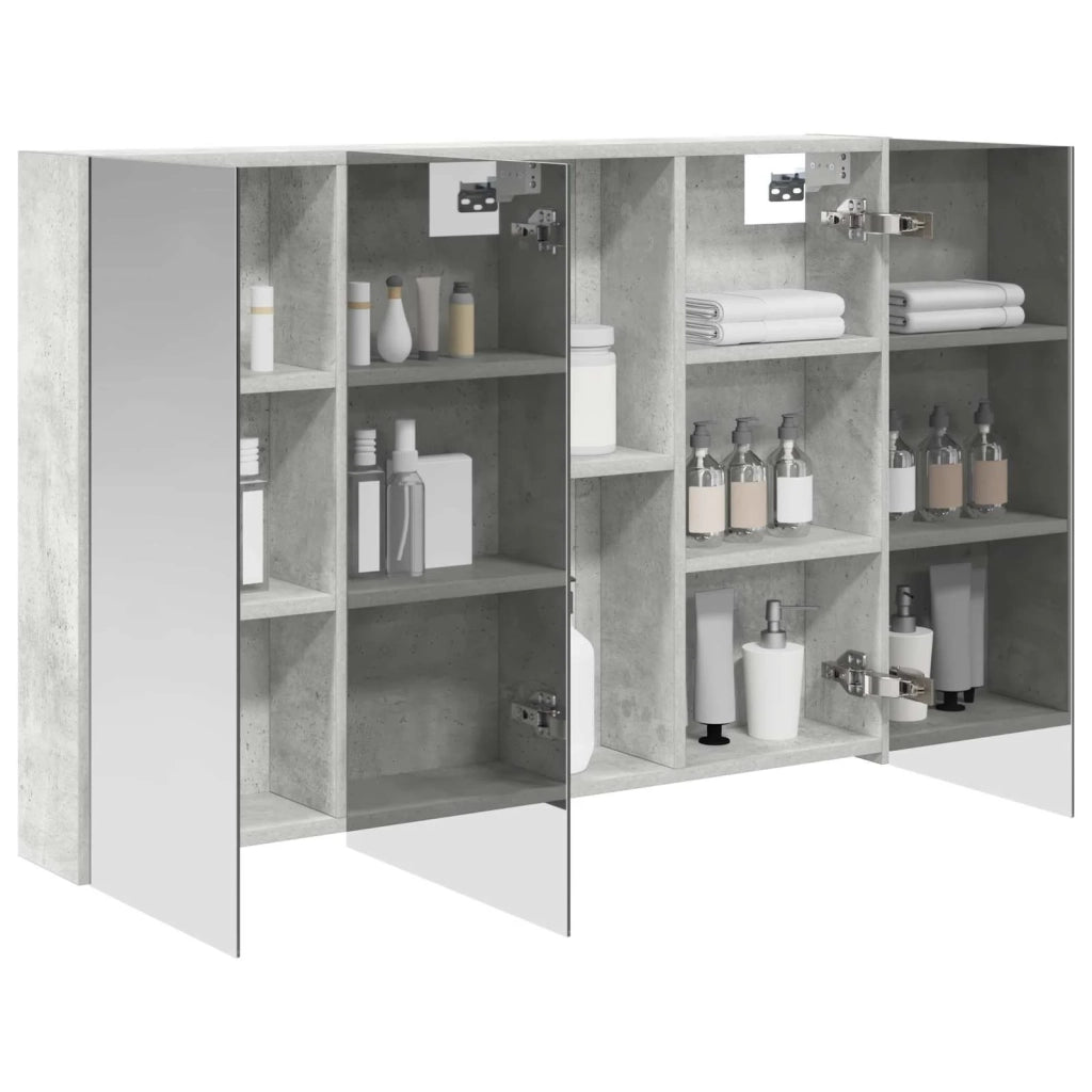 Mobiletto per specchio da bagno con lo scaffale Grigio cemento 889122