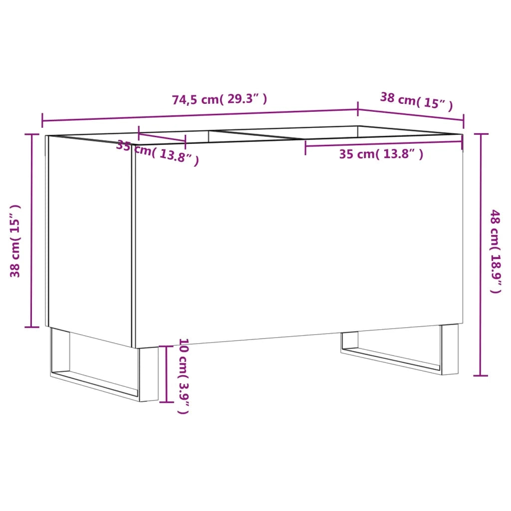 Mobile Porta Dischi Bianco Lucido 74,5x38x48 Legno Multistrato CFW7626031