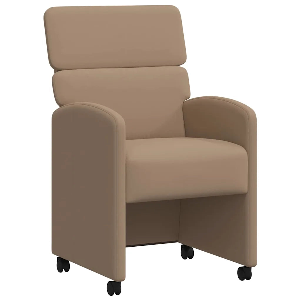 Sedie da Pranzo con Ruote 2 pcs Cappuccino 58 x 65 x 98 cm 42017889