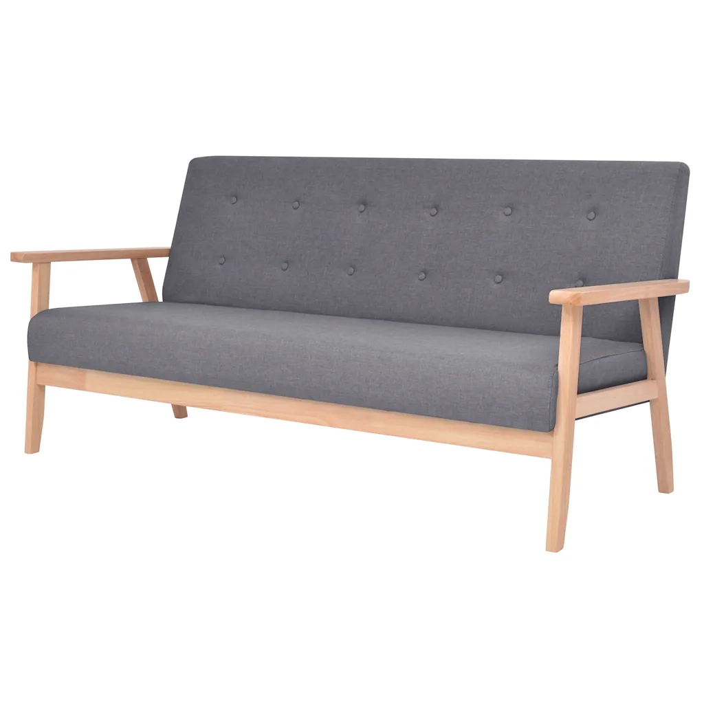 Set di Divani 3 pz in Tessuto Grigio Scuro 274926