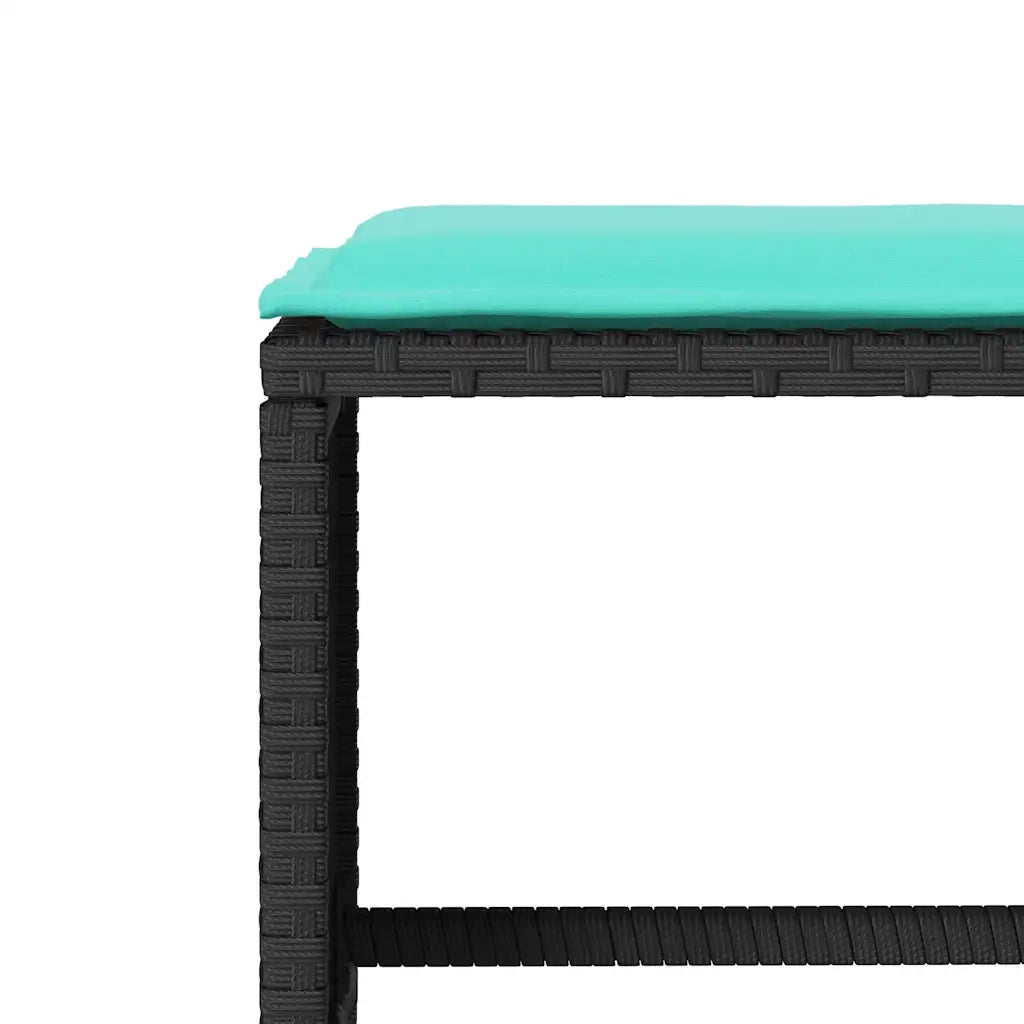 Set Divani da Giardino 4 pz con Cuscini Nero in Polyrattan 366367