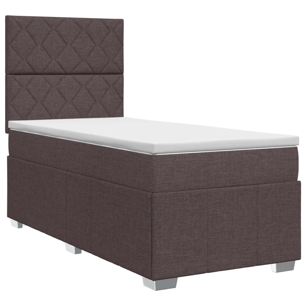 Letto box spring con materasso Marrone Scuro 90 x 200 cm 3454060