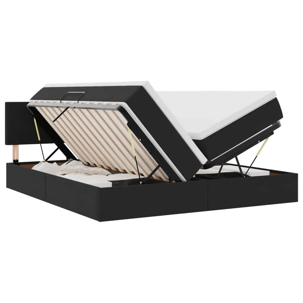 Letto con Contenitore con materasso Nero 100 x 200 cm