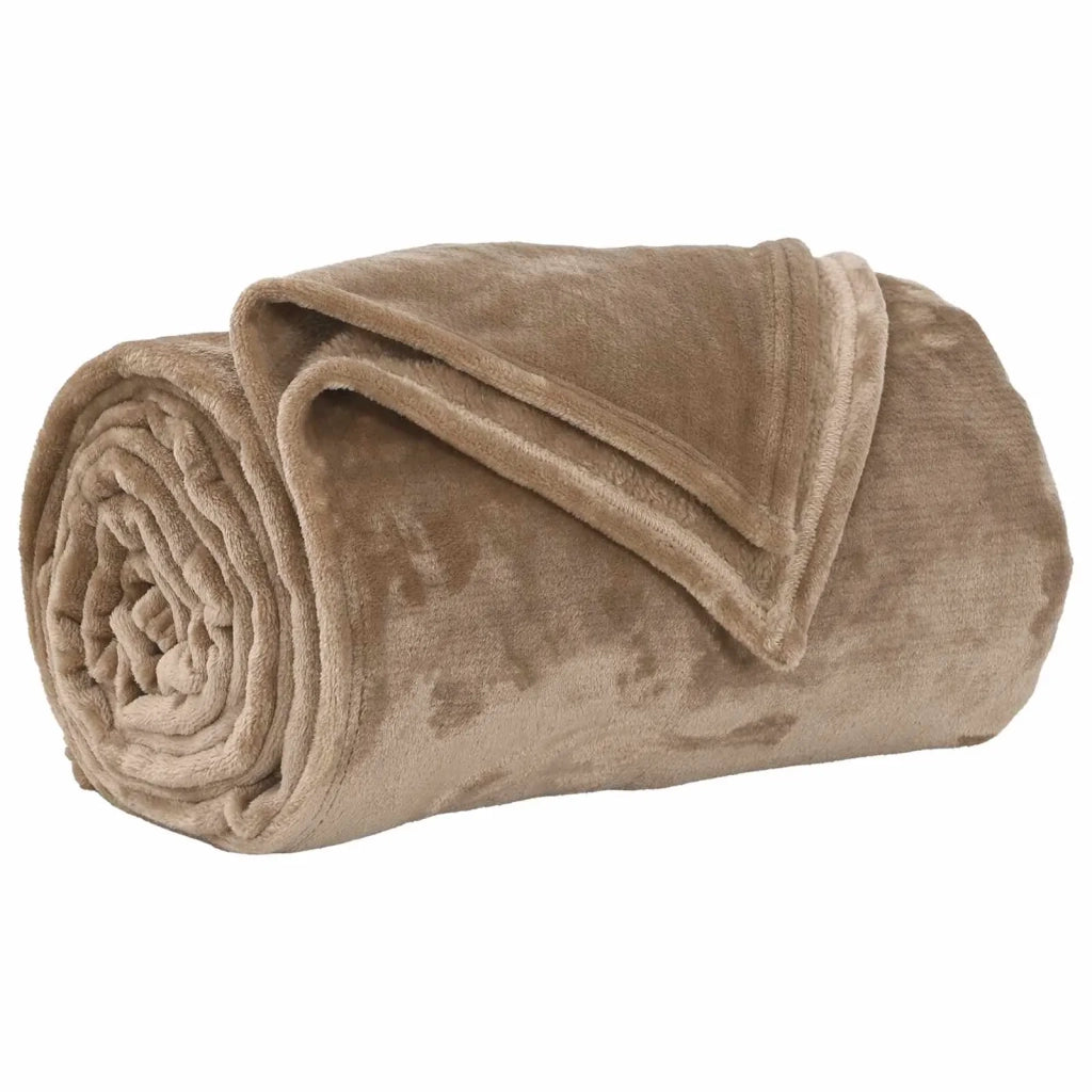 Coperte da Pile 6 pz Cammello 150 x 200 cm Panno