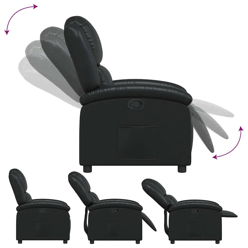 Poltrona | Sedia Relax reclinabile nera in similpelle