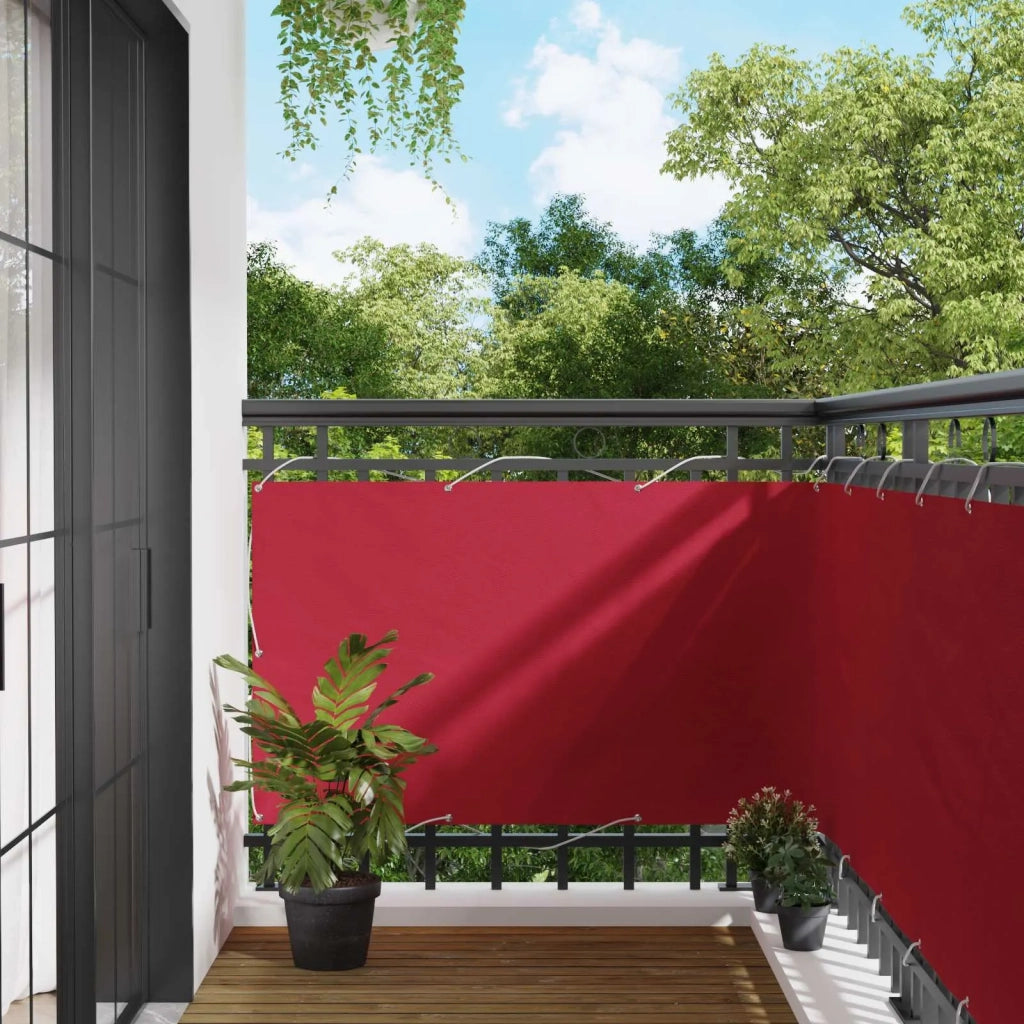 Schermo da balcone-Pannello per balcone Rosso 100 x 200 cm Tessuto Oxford