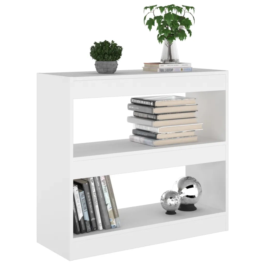 Libreria Divisorio-Scaffale per Libri-Mobile di Stoccaggio Bianco 80x30x72 cm