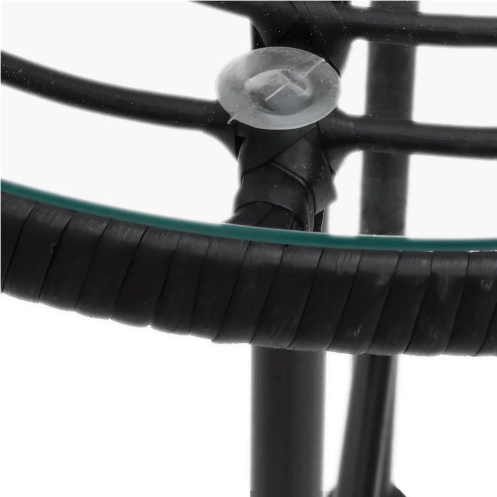 Set da Pranzo da Giardino 5 pz Nero in Polyrattan 3157840