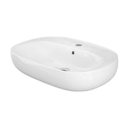 Lavabo ovale 60 cm d’appoggio bianco in ceramica Rak Illusion