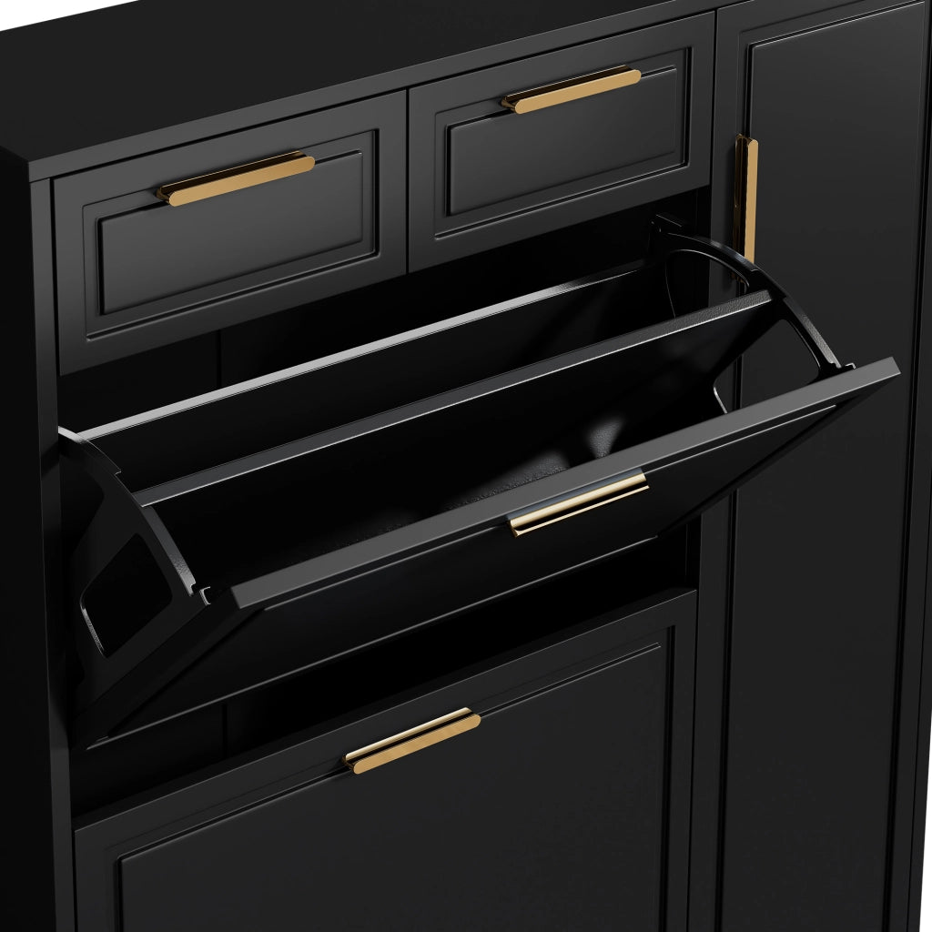 SCARPIERA con ripiani regolabili 95x24x107 cm nero