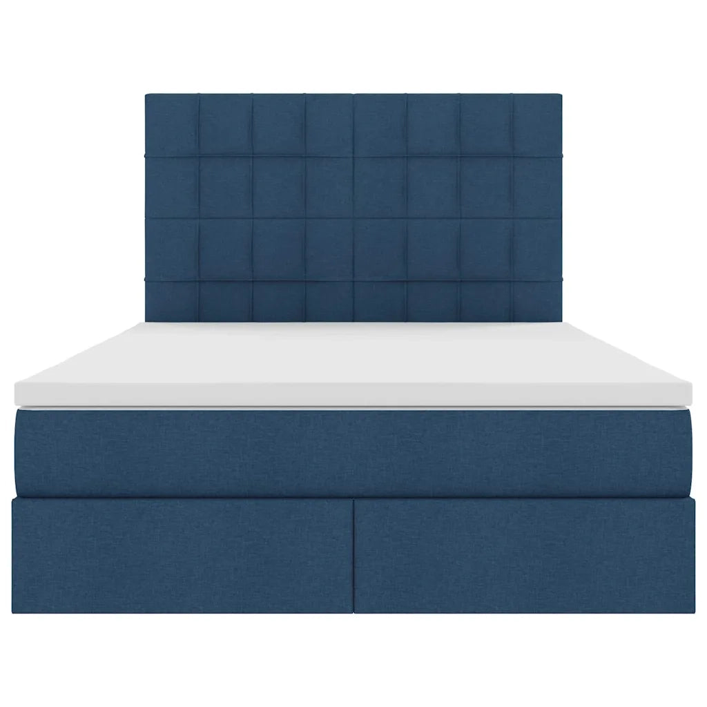 Letto con contenitore e materasso Blu 140 x 200 cm Poliestere