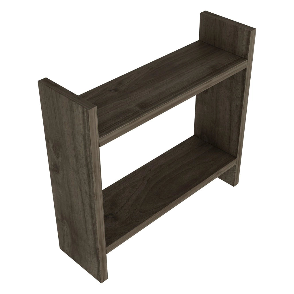 Morfasso, Mensola 2 Ripiani, 34x10x30h cm Marrone Noce
