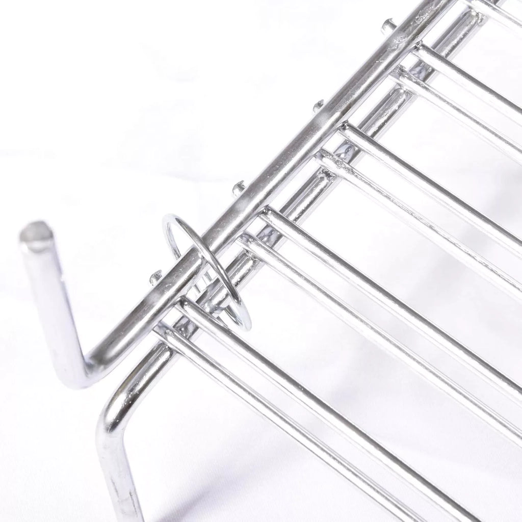 Griglia per Barbecue, Graticola in Acciaio cromato con Manico, Barre Verticali Lisce, Apribile e richiudibile 40x30cm 19 barre