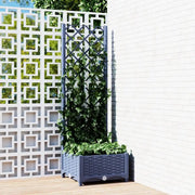 Fioriera da giardino con traliccio-Vaso da Esterno-Vaso con Griglia blu grigio 40x40x121,5 cm PP