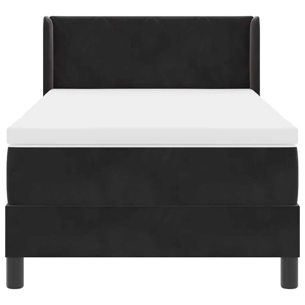 Letto a molle con materasso Nero 200 x 100 cm Poliestere