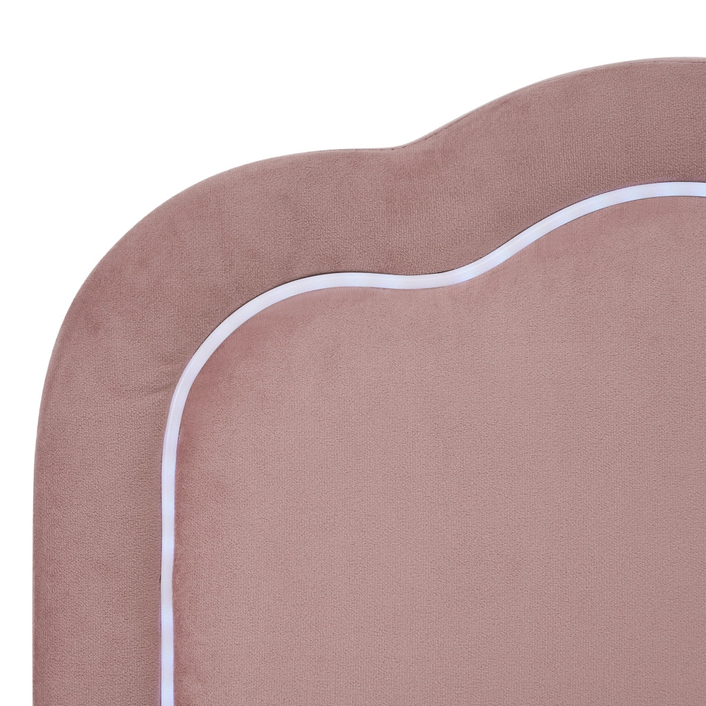 letto imbottito velluto rosa 90 x 190 cm