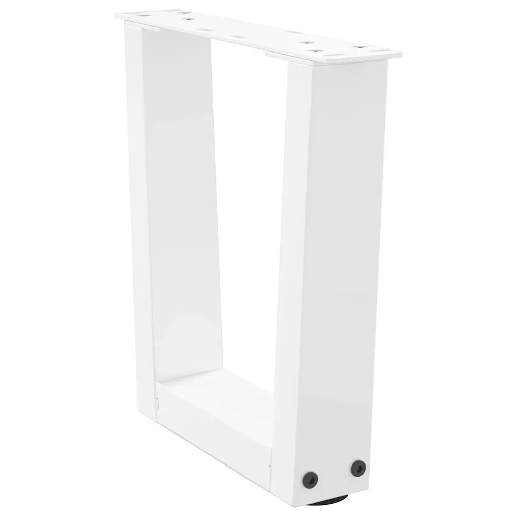 Gambe per Tavolino da Caffè a Forma di V 2 pz Bianche 30x(30-31,3) cm Acciaio 4012601