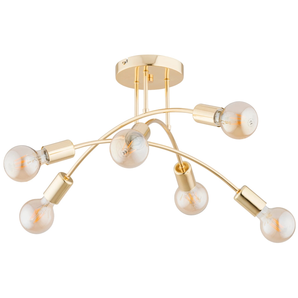 Plafoniera moderna oro in metallo 6xE27 LANTI Alfa