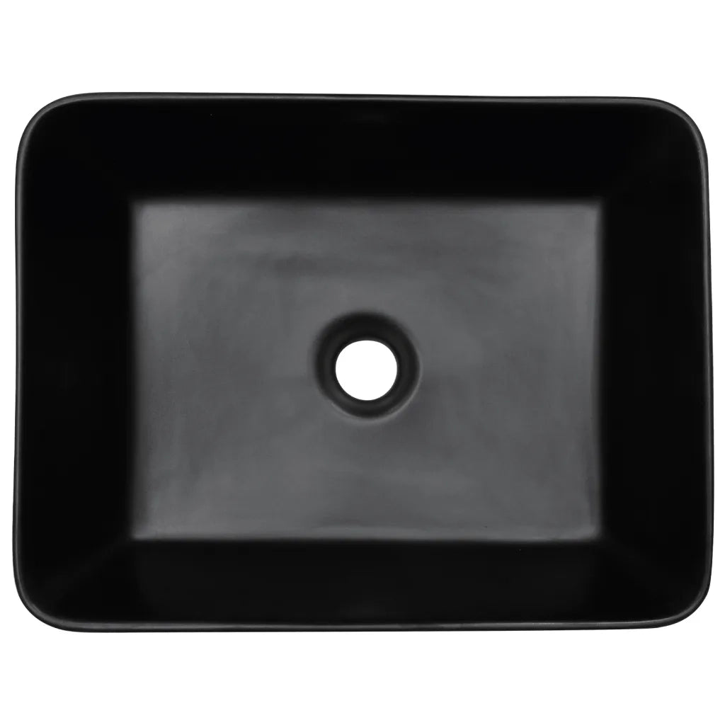 Lavabo Appoggio-Lavandino-Lavello Nero e Blu Rettangolare 46x35,5x13 cm Ceramica