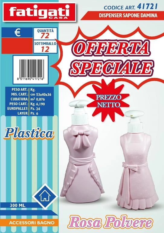 1 Pezzo Dispenser Sapone in Plastica Damina Rosa 2 Modelli