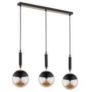 Lampada a sospensione MARAKAS nero oro 3xE14 sfere vetro