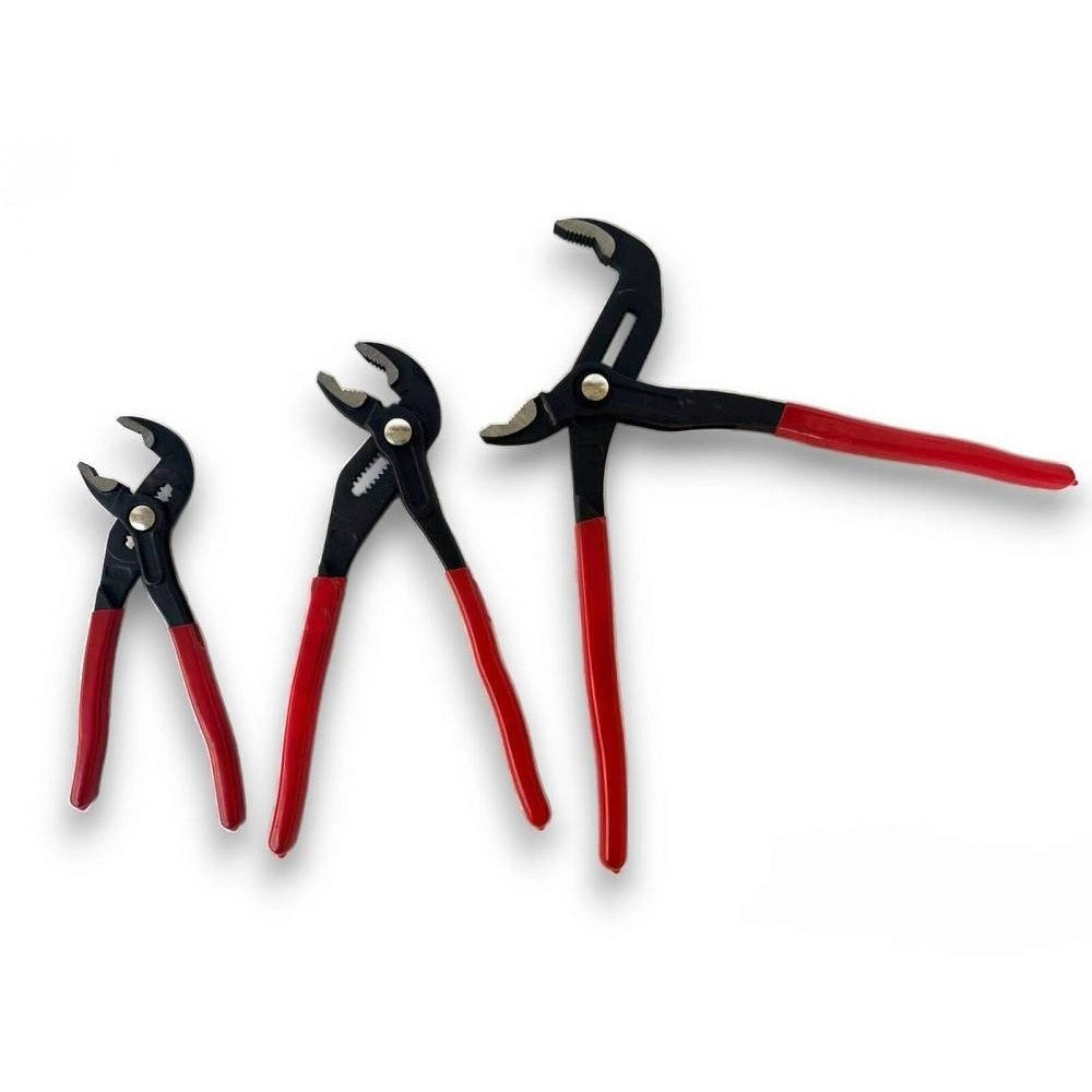 Trade Shop - Set 3 Pz Pinze Poligrip Pinza A Pappagallo Con Pulsante Regolabile 8" 10" 12" -